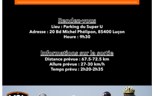 Super U à 9h30 - 70 km à 27/30 km/h